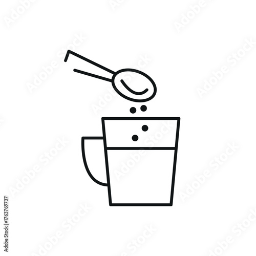 Water-soluble substance coffee sugar etc. For any platform action promotion and advertising mockup. Isolated symbol sign used for: mobile, app, design, web, dev, ui, ux, gui. EPS 10. For your project