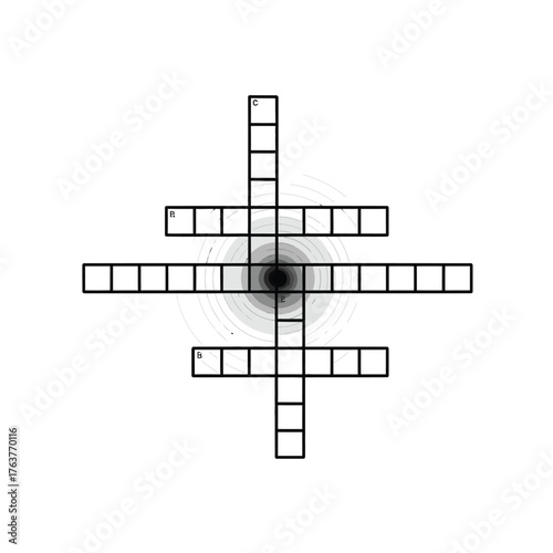 Vector art of a crossword puzzle, featuring a grid of intersecting words, perfect for puzzle enthusiasts and word game lovers