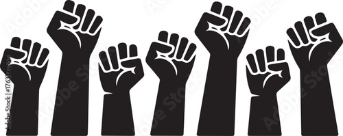 Black Fists Raised in Solidarity A Powerful Illustration of Protest and Unity