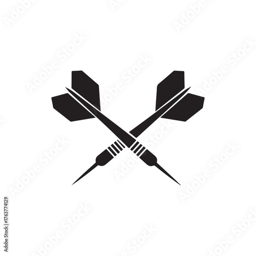Crossed dart silhouette vector flat illustration design on white background