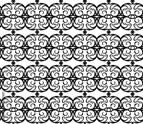 Seamless black pattern suitable for lattice, fence or fabric design