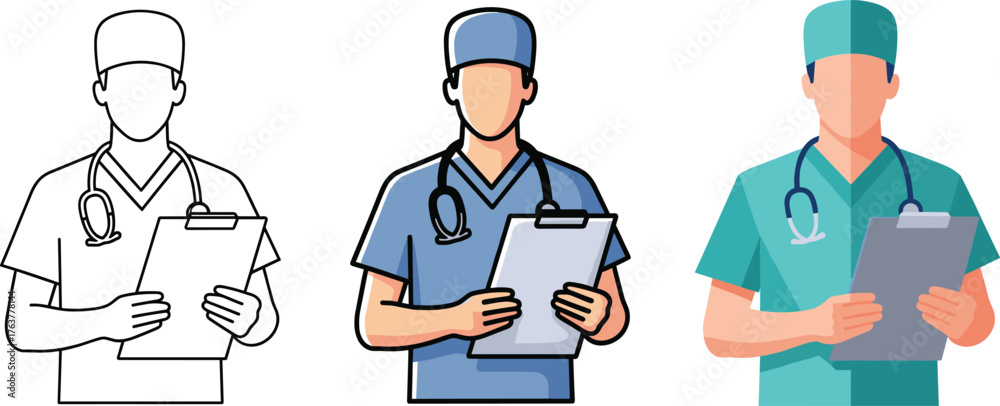 Fototapeta premium Doctor holding clipboard