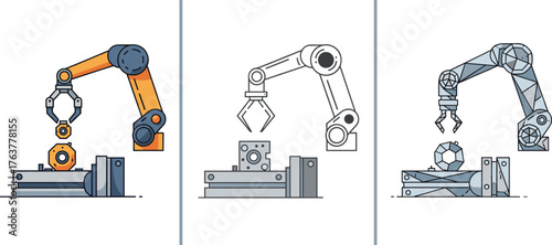 Robot arm assembling parts