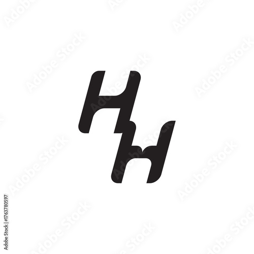 Monogram Simple Design Initial Bold Logo Alphabet Unique minimalist overlaping HH