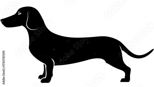 Elegant dachshund silhouette, a classic breed, perfect for pet lovers and minimalist designs in black