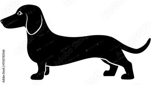Stylish dachshund silhouette, perfect for pet lovers and modern designs, a beautiful vector art pet icon