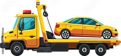 Car Tow Truck Symbol Vector Illustration on White Background