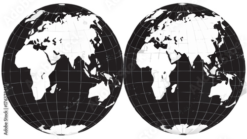 Two hemispheres of Earth globe for global business, travel, education and exploration concepts