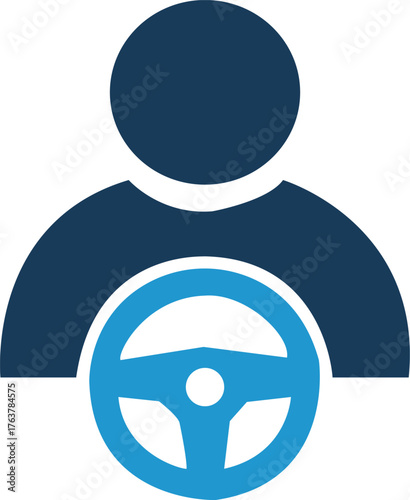 Professional Driver Icon – Safe Driving, Transportation, and Automotive Service Symbol. Resize and Editable, EPS 10.