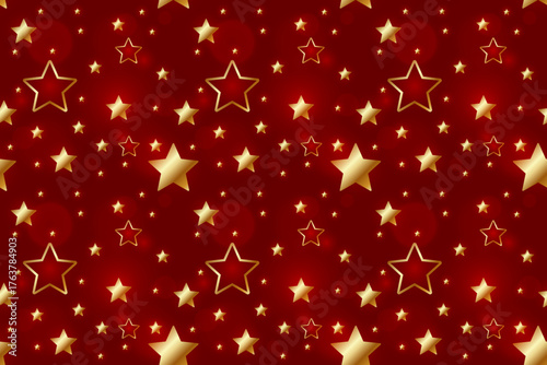 A seamless pattern with delicate golden stars