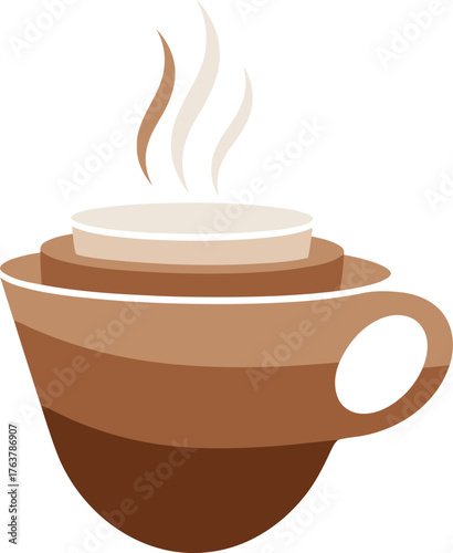 Stylized Coffee Cup with Steam Illustration.