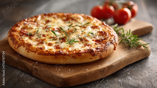 warm personal pizza with rosemary