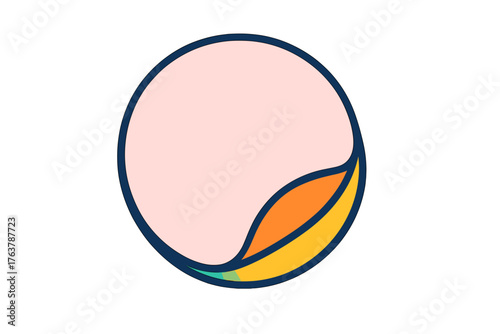 Simplistic circular design featuring pastel colors and curves makeup remover pad