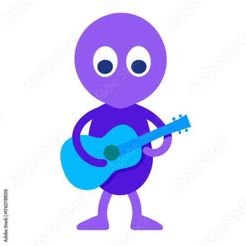 3d man plays the guitar