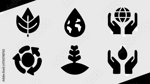 Protecting our planet with icons for nature, water, and sustainability solutions