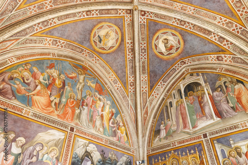 Fresco inside of the world's oldest pharmacy - Santa Maira Novella in Florence, Tuscany, Italy, Europe