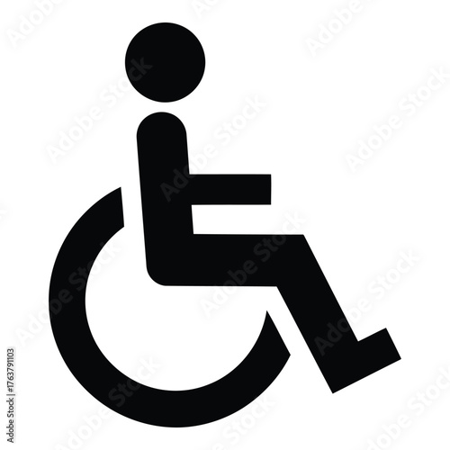 Black and White Wheelchair Symbol Represents Accessibility and Inclusivity for People with Disabilities
