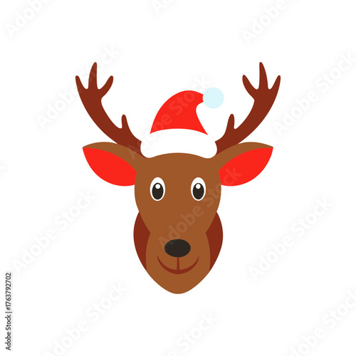 moose animal head on white with reindeer antlers vector art