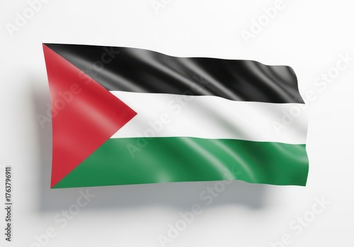 Free Download Flag of palestine waving isolated on white background in a studio shot - GFXLoad