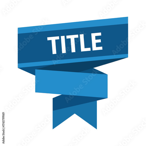 Blue title banner with layered ribbon design suitable for headers, promotional highlights, and text placement in modern flat vector styling