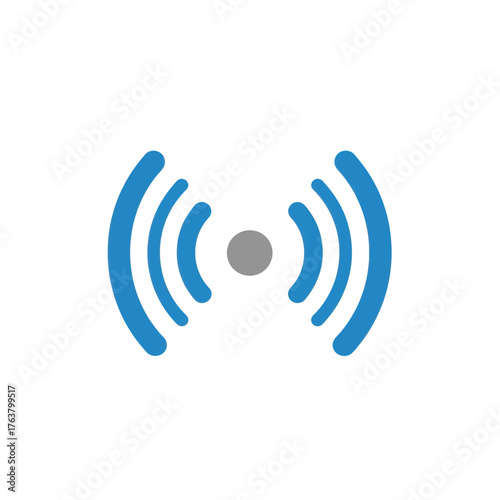 Wireless signal icon with radiating waves symbolizing connectivity, internet access, and digital communication in a modern flat vector style