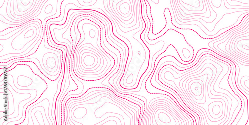 Topographic line map. Abstract topographic map banner with copy space.White background.