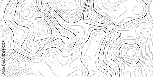 Topographic map background concept. Topo contour map. Rendering abstract illustration Vactor