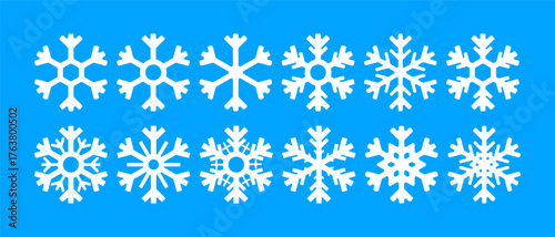 Abstract blue wave vector illustration with a seamless snowflake and ice pattern for a winter holiday design