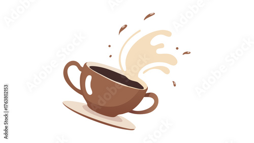 Coffee floating cup vector design 