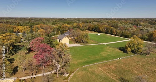  Aerial View of St. James Farm Forest Preserve in Warrenville, Illinois – Scenic Trails and Equestrian Center2025 