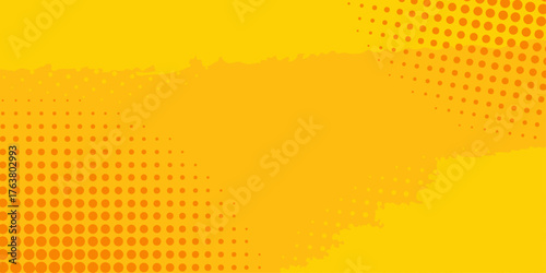 Abstract yellow halftone wide elegant banner design.