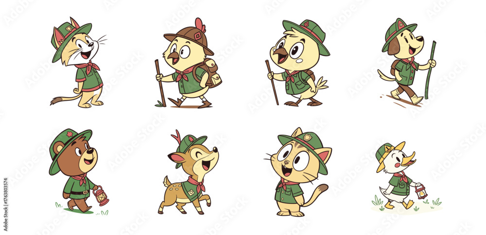Obraz premium set of character animals as scout