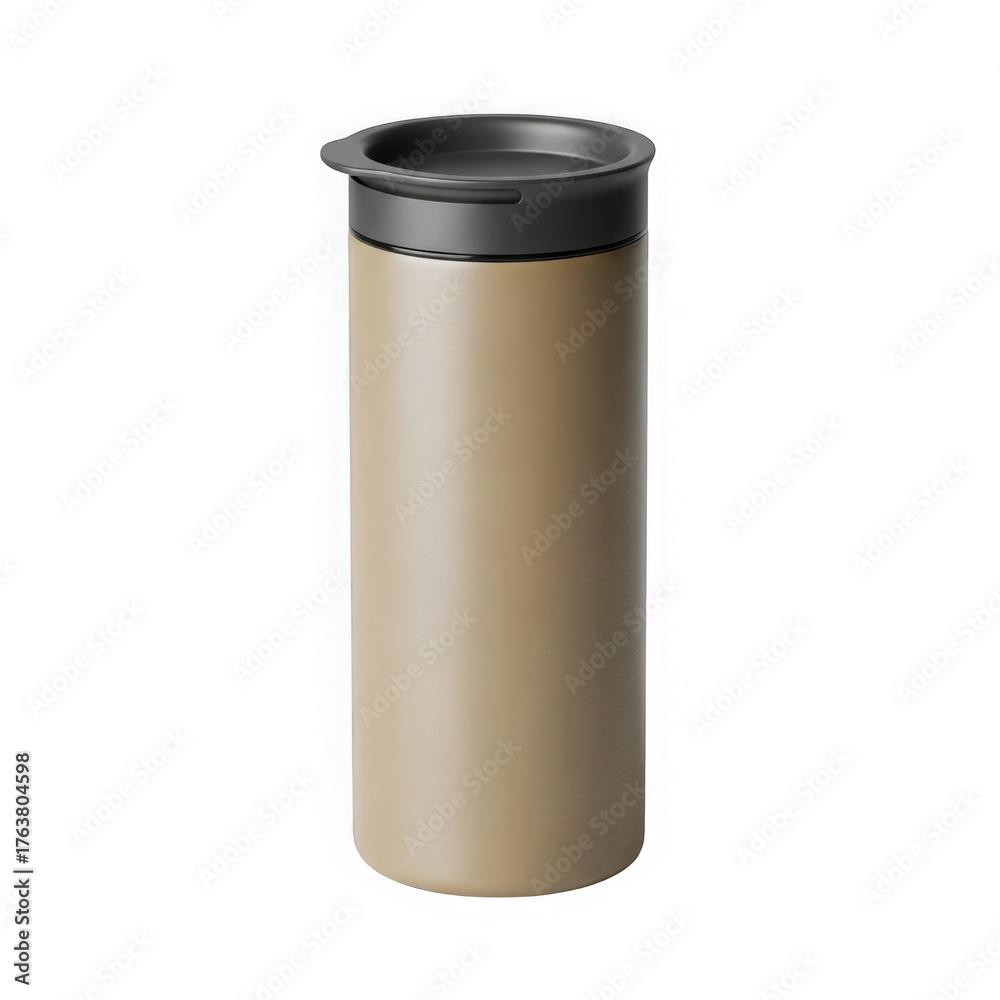 Obraz premium Tall cylindrical container isolated on transparent background isolated on transparent background