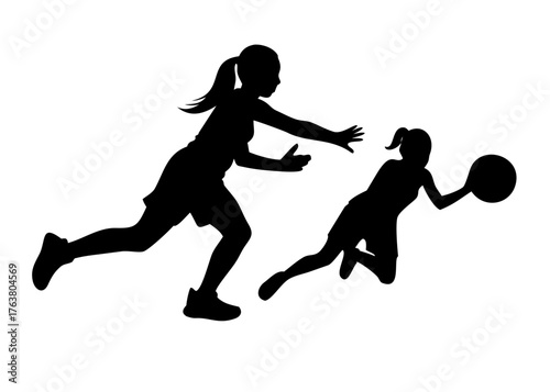 Basketball playing silhouette 