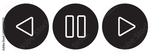 Play and pause icon vector on white background. Set of pause and play icon, interface media button, internet player video symbol, web film audio vector illustration.
