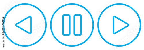 Play and pause icon vector on white background. Set of pause and play icon, interface media button, internet player video symbol, web film audio vector illustration.