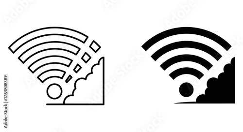 Vector art of a wifi signal icon with a cloud vector illustration