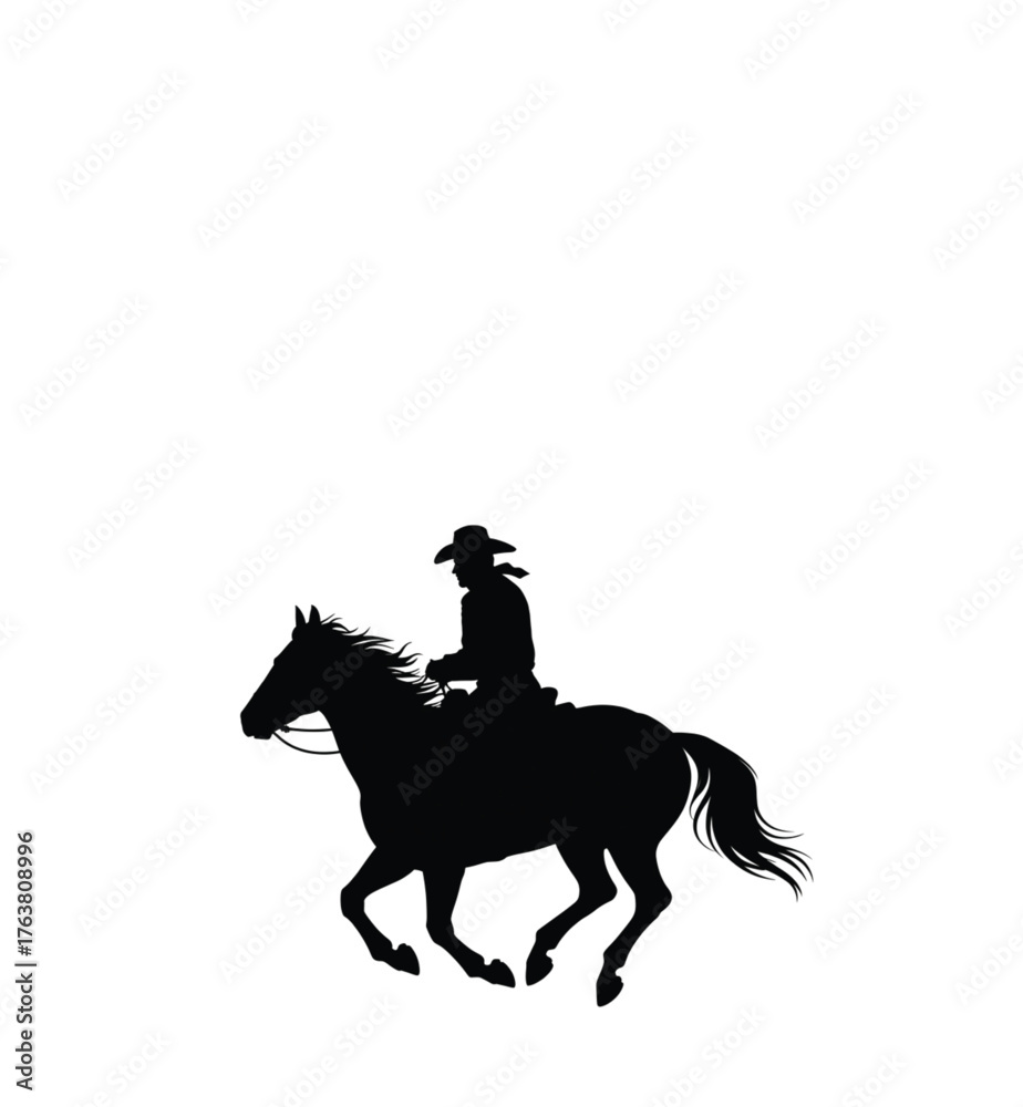 Fototapeta premium Horse Rider Action Silhouette