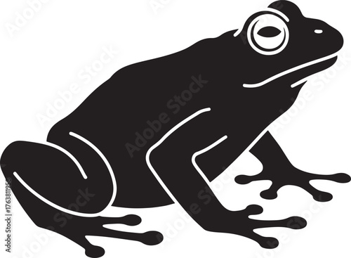 Silhouette of a frog isolated on white background amphibian graphic vector illustration for education wildlife concept logo or print