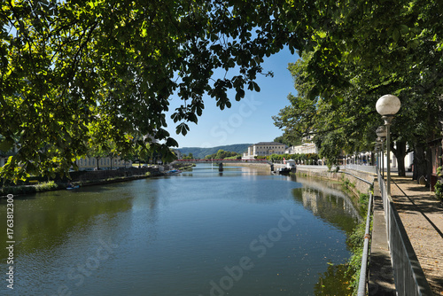 Kurstadt Bad Ems an der Lahn im Sommer 2025 - UNESCO Weltkulturerbe Great Spas of Europe - Stockfoto	