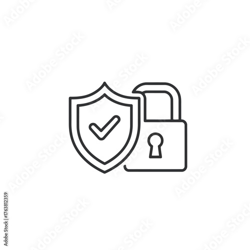 Vector illustration of shield and padlock icon security and protection concept symbol of safety, privacy, and reliability vector illustration of a secure system with a checkmark