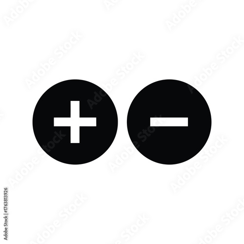 Plus minus symbols circle icons decision choice contrast plus minus icons vector