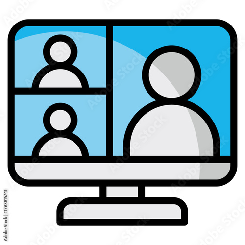 Online Meeting  Icon Element For Design