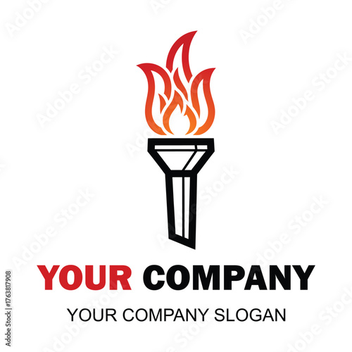 Vector art of fiery torch logo