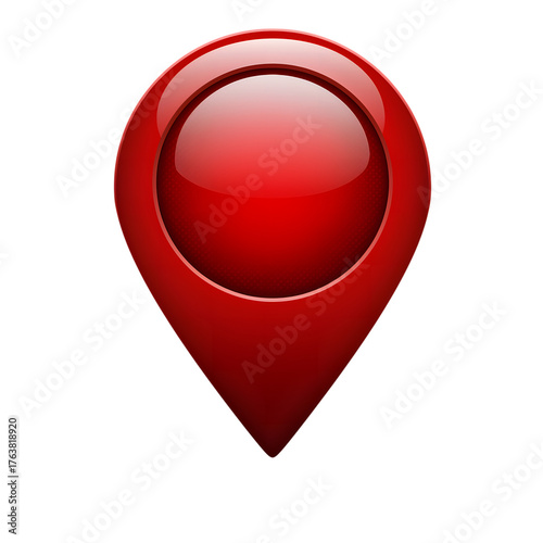 Glossy red navigation map pin icon symbol for location direction and search isolated on transparent background Free Download Glossy red navigation map pin icon symbol for location direction and search isolated on transparent background - GFXLoad