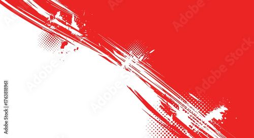 Abstract red shape with white streaks dynamic energy flow vector