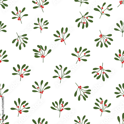 Seamless pattern botanical leaves floral design organic nature motif repeating element background vector