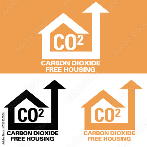 Carbon dioxide free housing logo for eco friendly homes Vector