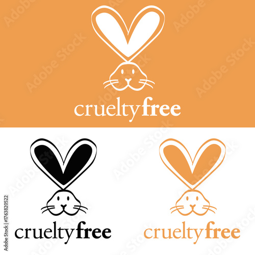 Cruelty free bunny logo promoting ethical cosmetics Vector