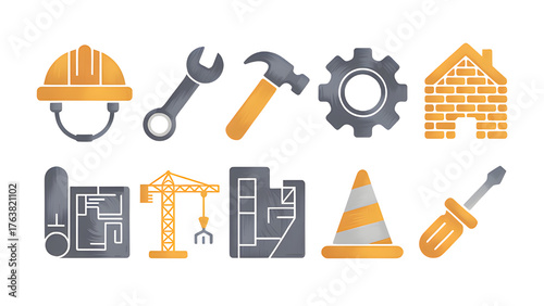Building dreams with a safety helmet tools and blueprint illustrations for construction projects and